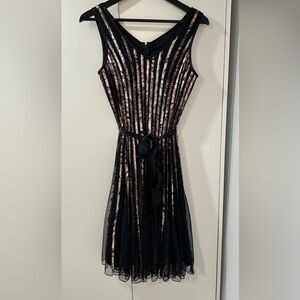 Black mesh floral Papillon dress in a size XS